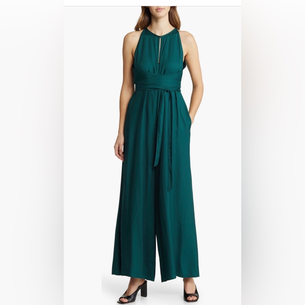 Ted Baker Meriahh - Dark Green - Halter Wide Leg Jumpsuit - Size 4 (US 10/12/14) - Picture 14 of 16